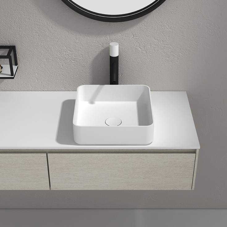 Bathlife Stark toppmontert servant, 38x38 cm, hvit