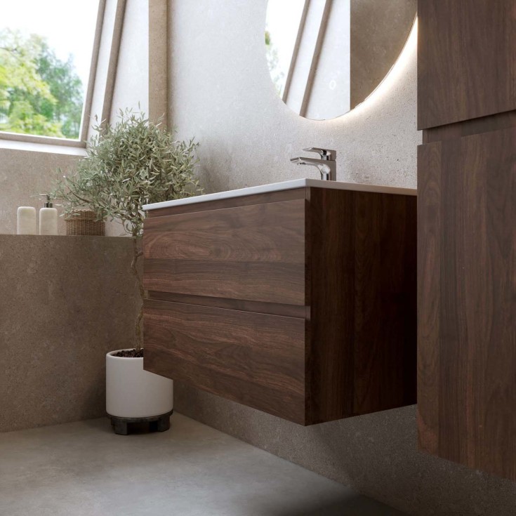 Bathlife Eufori møbelpakke, 80x50 cm, valnøtt