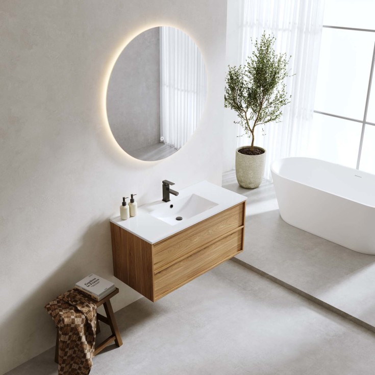 Bathlife Lust Charm møbelpakke, 101x46,5 cm, eik