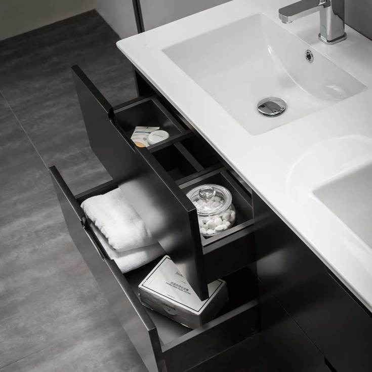 Bathlife Glädje møbelpakke, 120x46 cm, sort