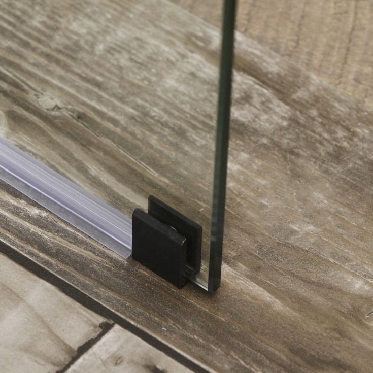 Bathlife Allsidig dusjvegg, 70 cm, klart glass, sort profil