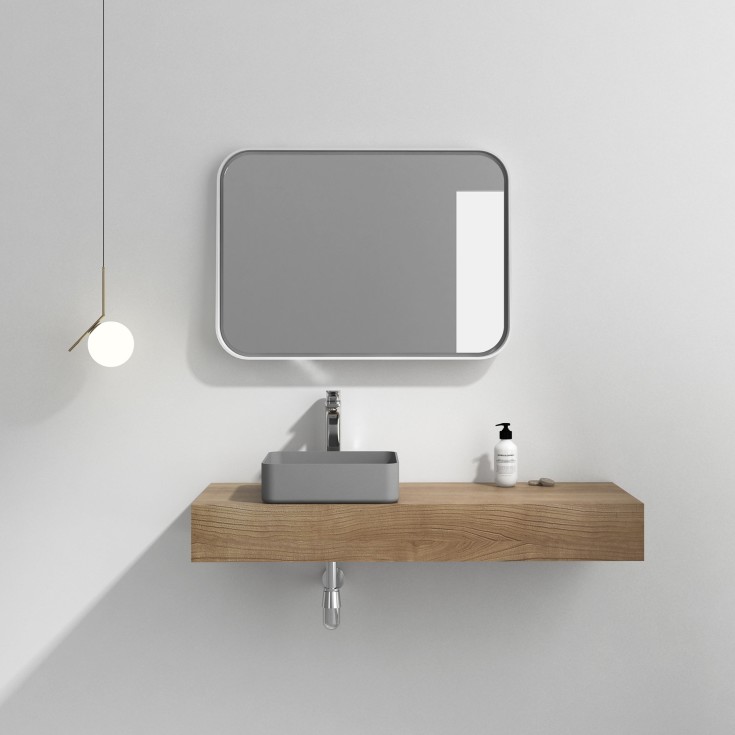 Bathlife Stark toppmontert servant, 38x38 cm, grå