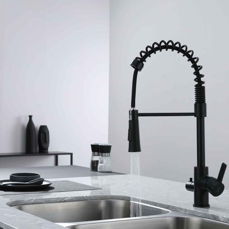 Bathlife Hav kjøkkenarmatur, med avstengning, matt sort