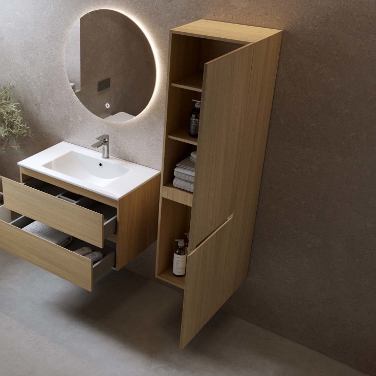 Bathlife Eufori sideskap, 45x150 cm, Lys Eik