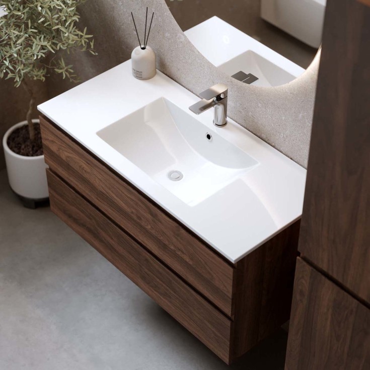 Bathlife Eufori møbelpakke, 100x50 cm, valnøtt