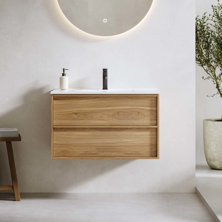 Bathlife Lust Charm møbelpakke, 81x46,5 cm, eik