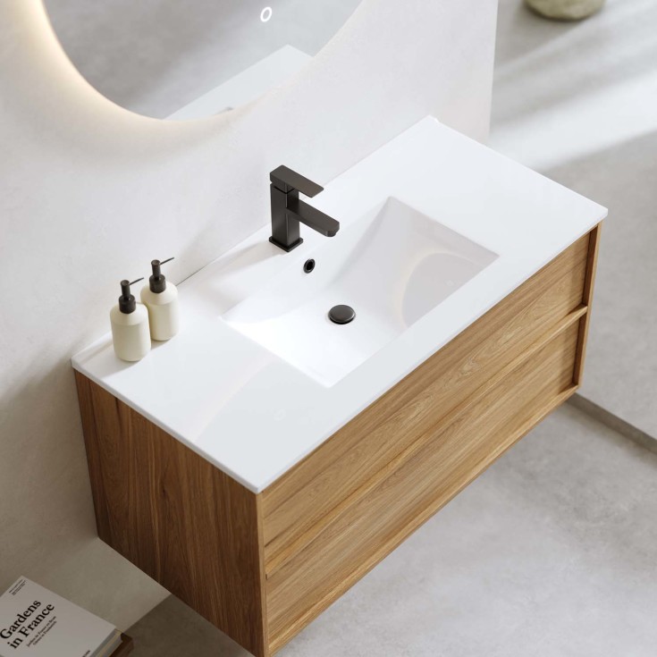 Bathlife Lust Charm møbelpakke, 101x46,5 cm, eik