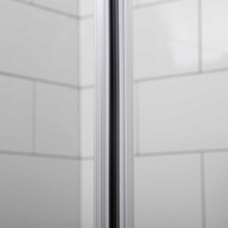 Bathlife Allsidig buet dusjhjørne, 70x70 cm, klart glass, satin profil