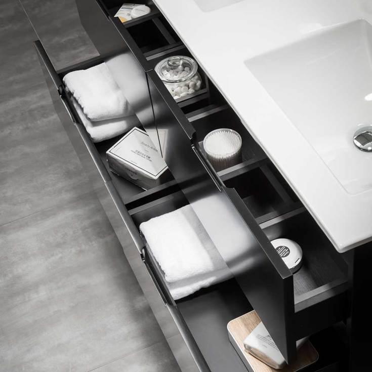 Bathlife Glädje møbelpakke, 120x46 cm, sort