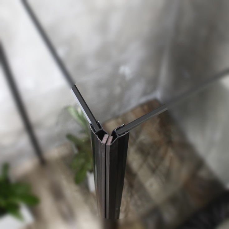 Bathlife Mångsidig dusjhjørne, 90x90 cm, klart glass, sort profil