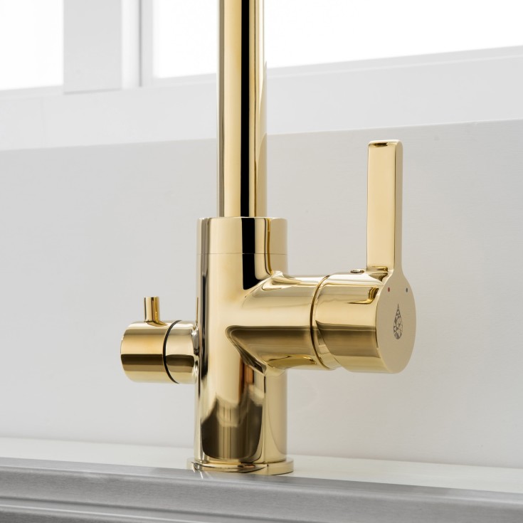 Bathlife Atlant kjøkkenarmatur, med avstengning, gull