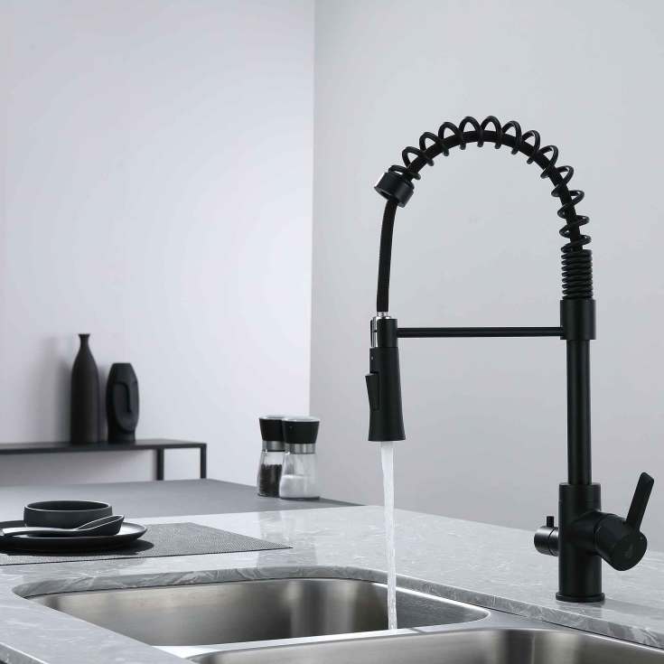 Bathlife Hav kjøkkenarmatur, med avstengning, matt sort