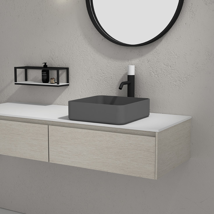 Bathlife Stark toppmontert servant, 38x38 cm, grå