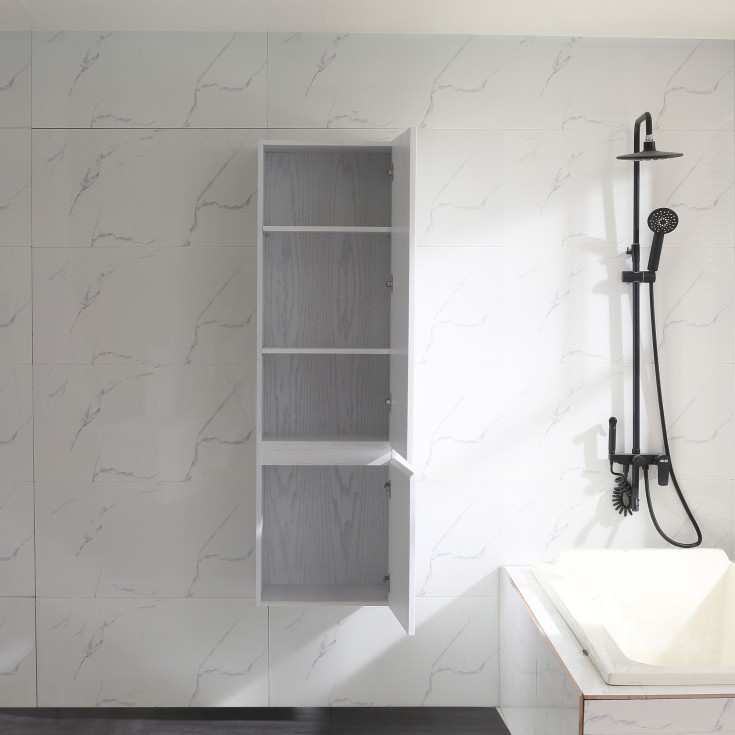 Bathlife Lättsam sideskap, 45x150 cm, hvit eik
