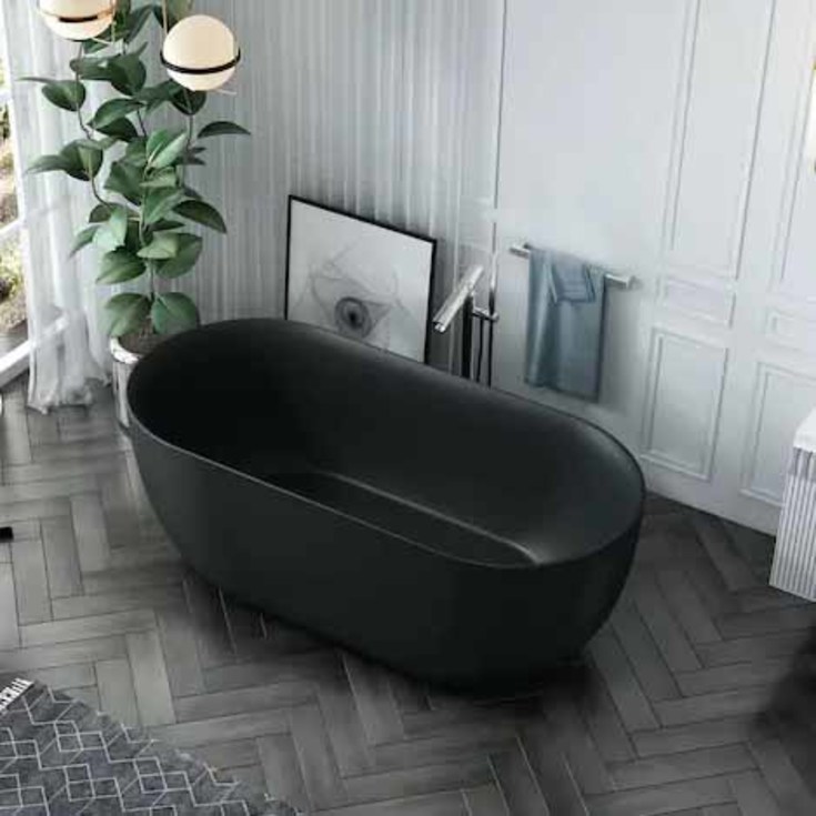 Bathlife Soft badekar, 160x75 cm, svart