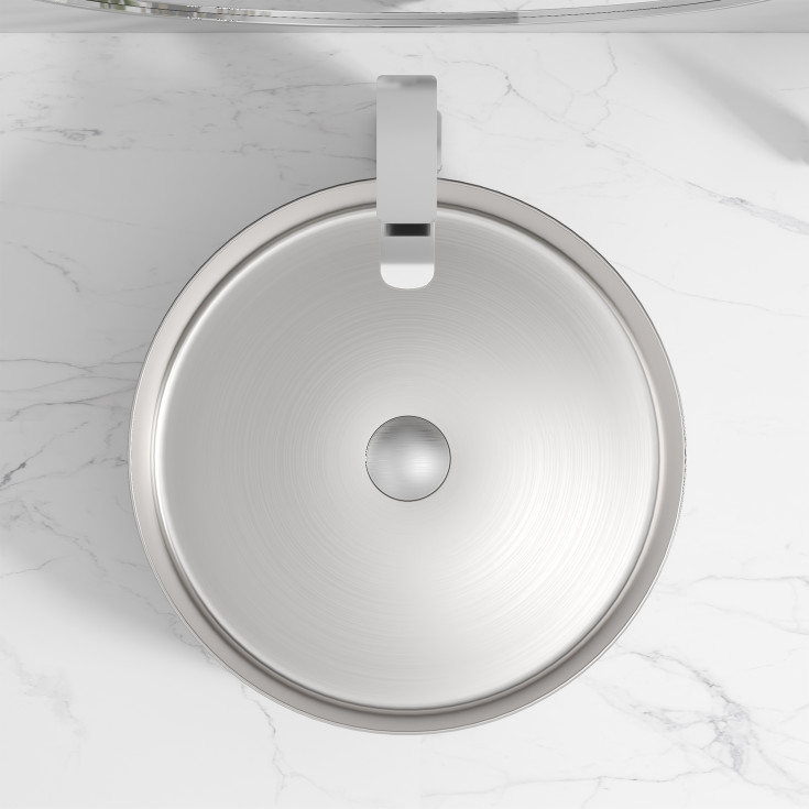 Bathlife Juvel toppmontert servant, Ø40,6 cm, børstet nikkel