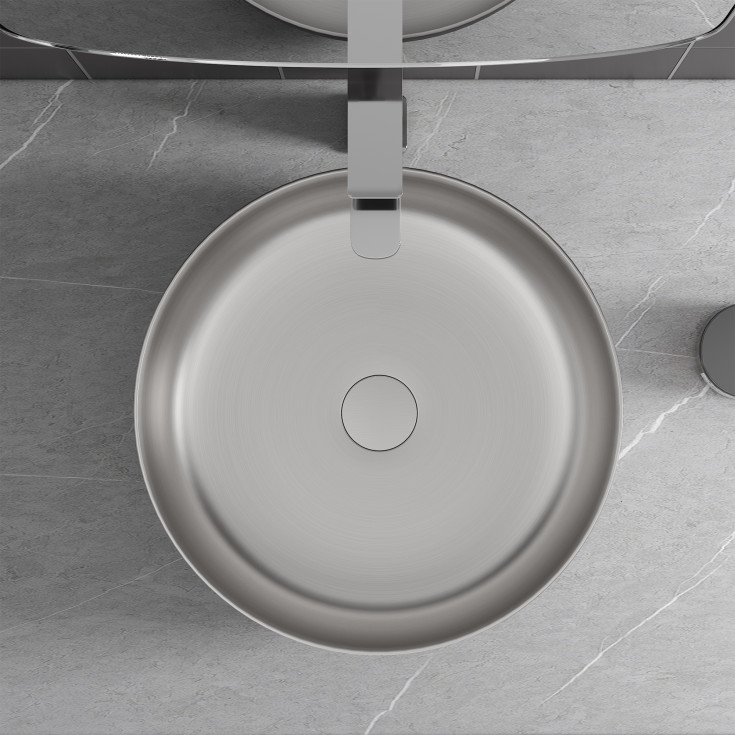 Bathlife Klenod toppmontert servant, Ø40,6 cm, børstet nikkel