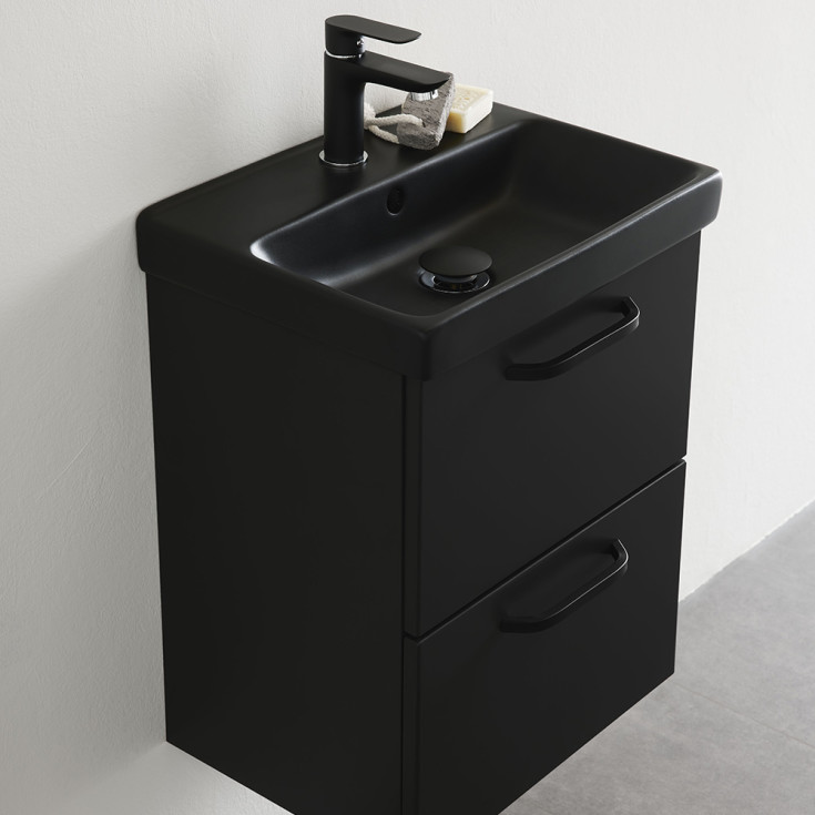Bathlife Yster møbelpakke, med servant, 42x32x55 cm, sort