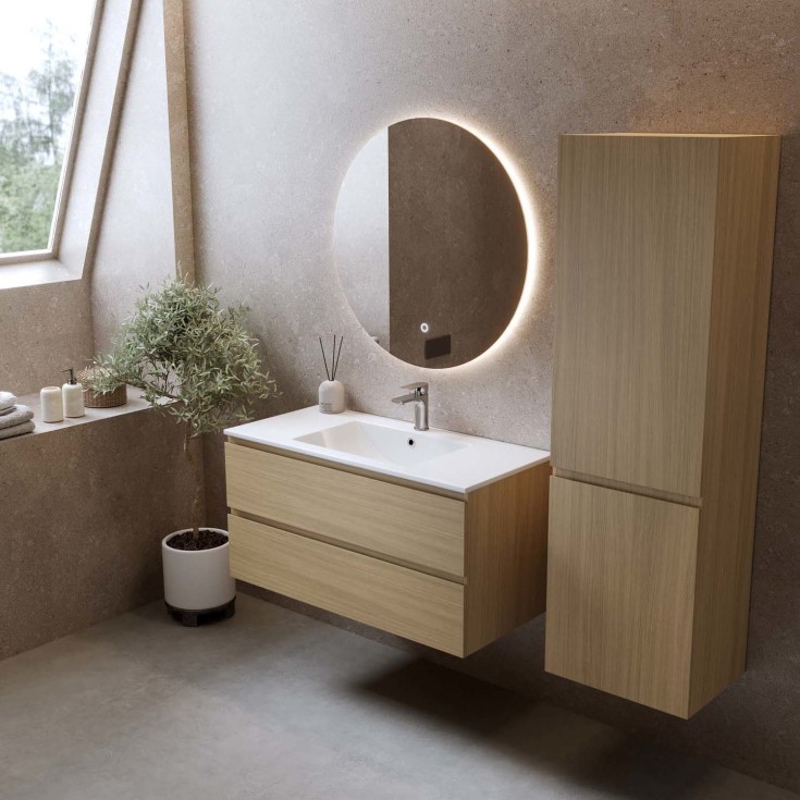 Bathlife Eufori møbelpakke, med servant, 101x46,5x50 cm, eik