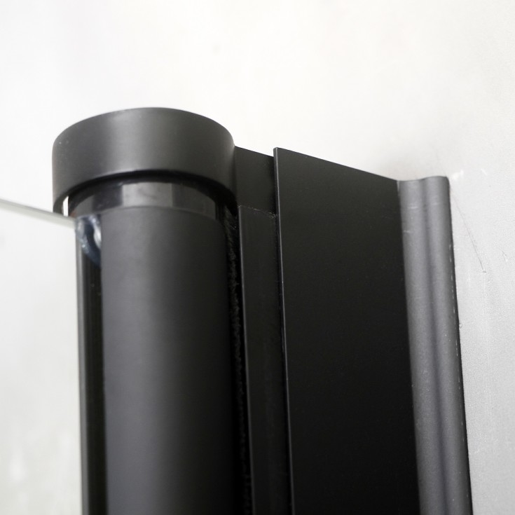 Bathlife Mångsidig dusjhjørne, 90x90 cm, klart glass, sort profil