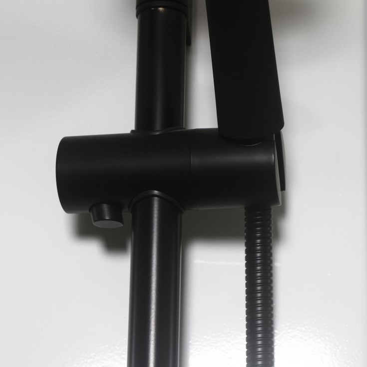 Bathlife Betrakta Dusjkabinett, 80x80 cm, Sort Matt/Klart Glass