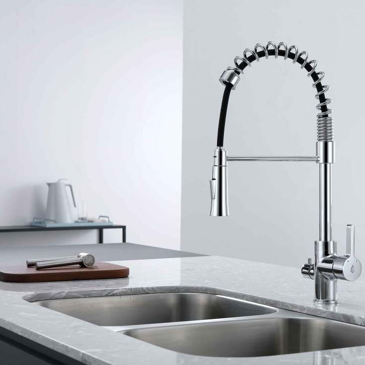 Bathlife Hav kjøkkenarmatur, med avstengning, krom