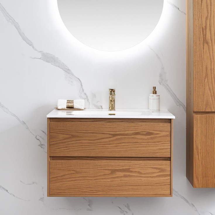 Bathlife Lättsam møbelpakke, 80x50 cm, eik