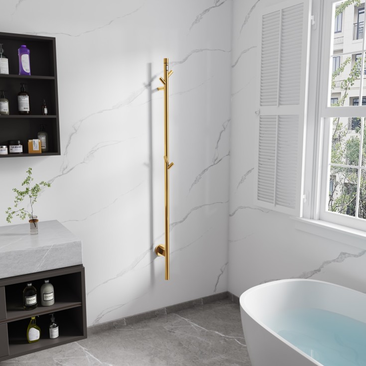 Bathlife Fas håndkletørker, el, 12x160 cm, gull