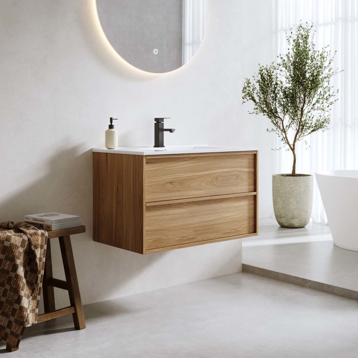 Bathlife Lust Charm møbelpakke, 81x46,5 cm, eik