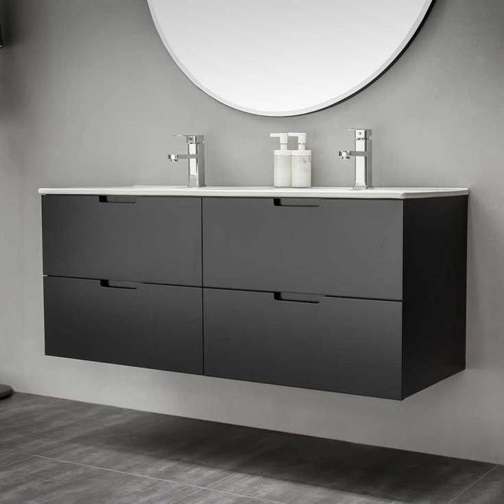 Bathlife Glädje møbelpakke, 120x46 cm, sort