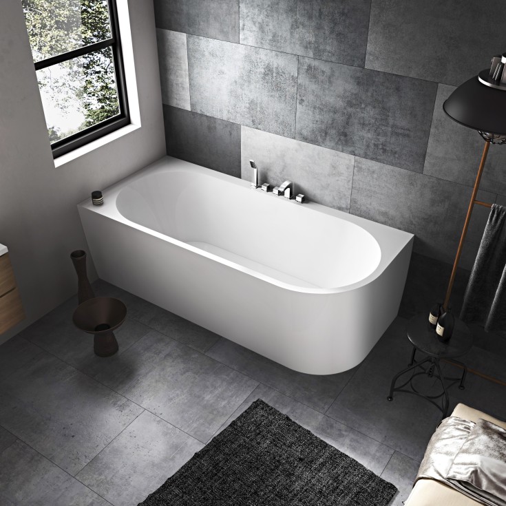 Bathlife Själsro A697 badekar, 180x82 cm, venstre, hvit