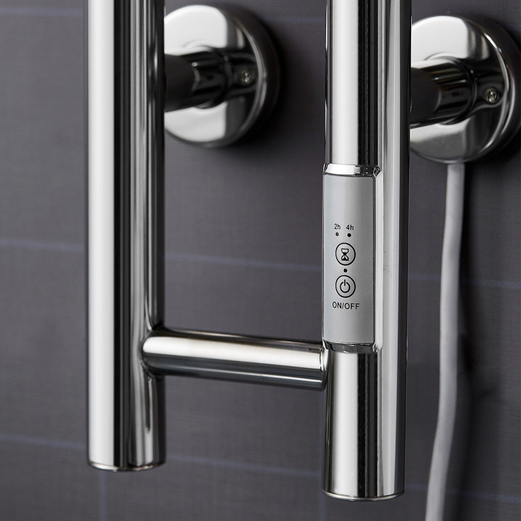 Bathlife Lod håndkletørker, el, 14x140,5 cm, polert stål