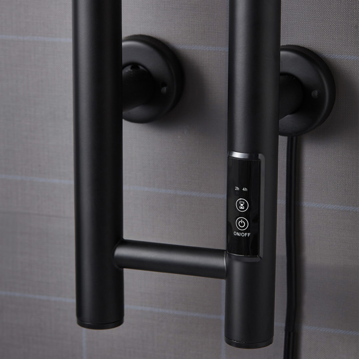 Bathlife Lod håndkletørker, el, 14x140,5 cm, sort