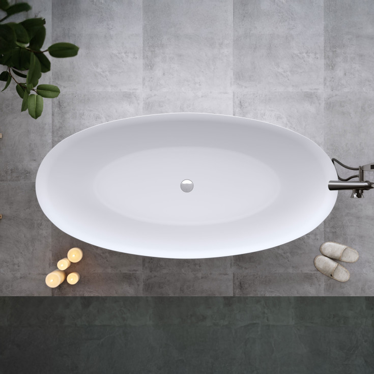 Bathlife Sund badekar, 170x82 cm, hvit