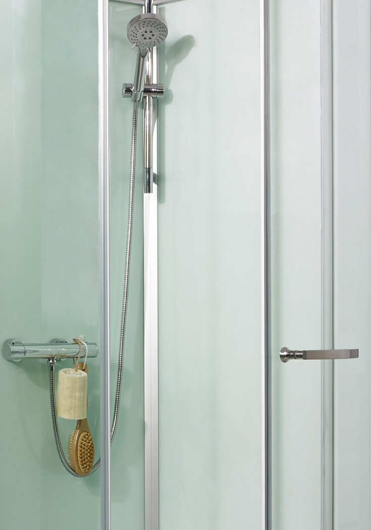 Noro Ocean dusjkabinett, 90x90 cm, klart glass, hvid profil