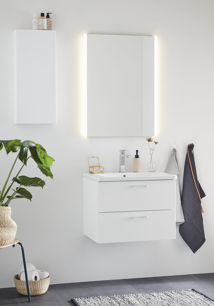 Noro Flex veggskap, 30x70 cm, hvit