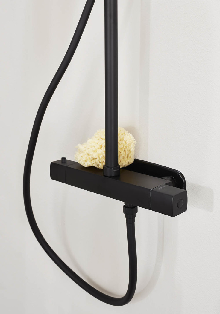 Noro City komplett dusjsett, Ø250 mm, Sort