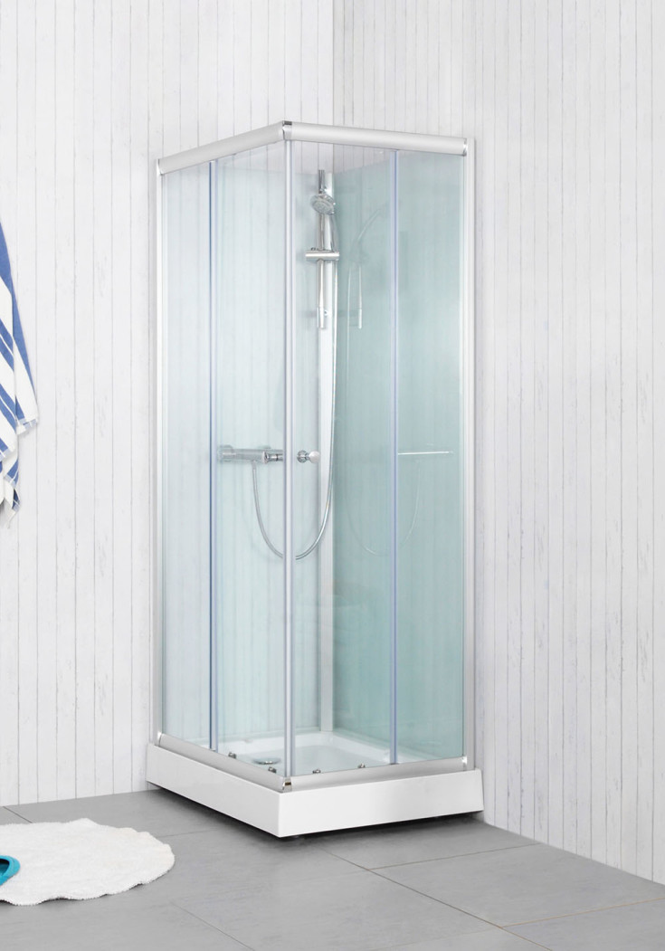 Noro Lake dusjkabinett, 70x90 cm, klart glass, aluminium profil