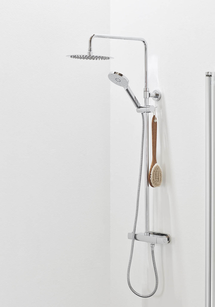 Noro City komplett dusjsett, Ø250 mm, Krom