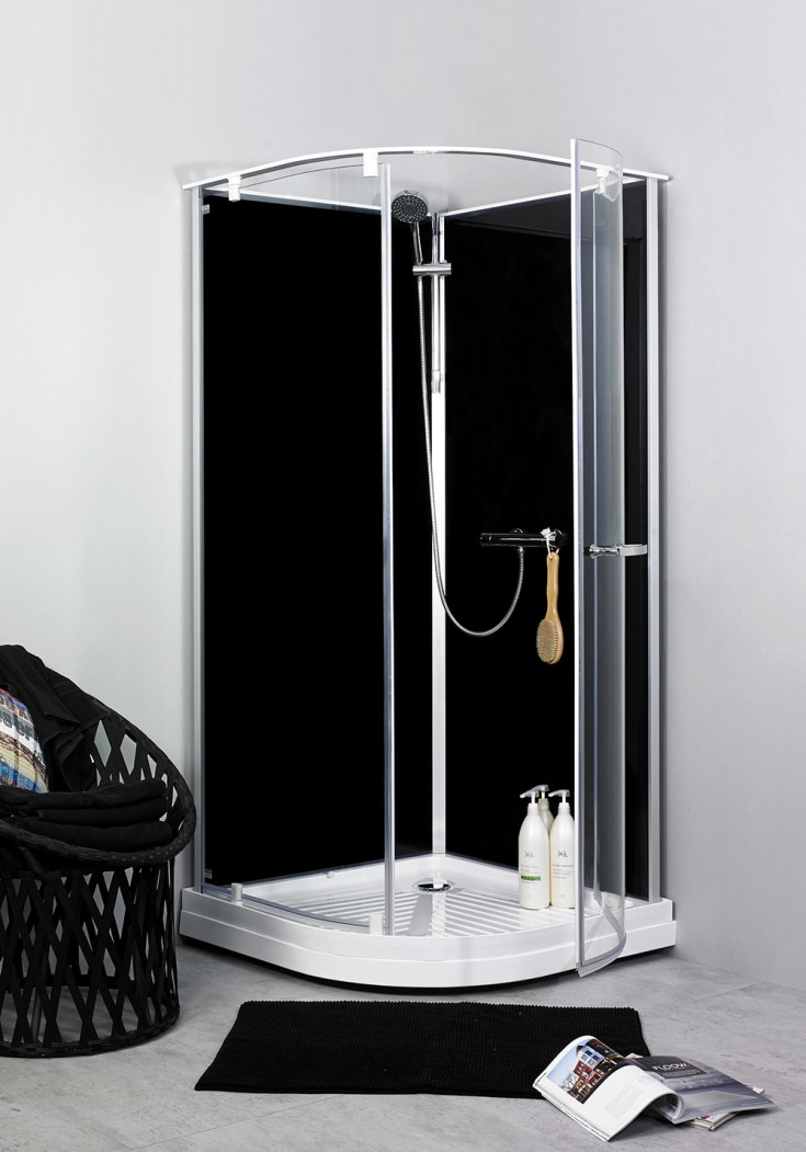 Noro Ocean dusjkabinett, 90x90 cm, klart glass, aluminium profil