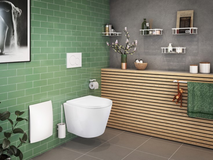 Pressalit Trend Comfort væghængt toilet, uden skyllekant, hvid