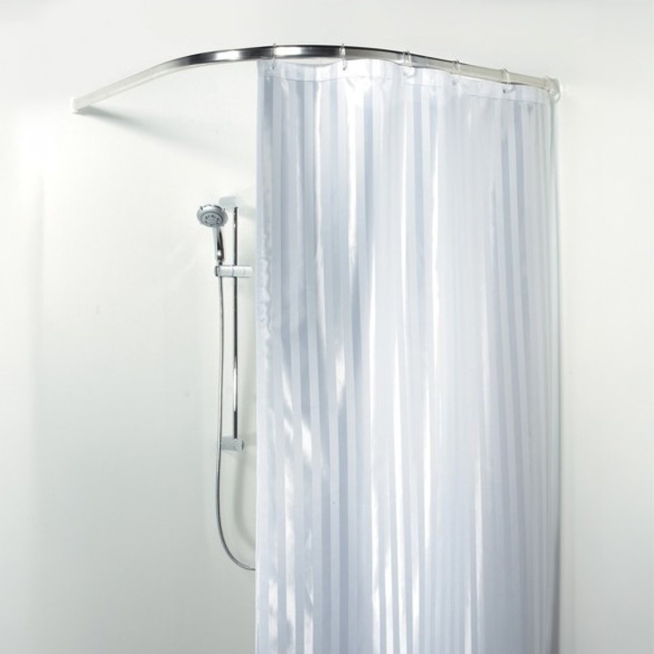 Spirella Ova-Rondo badeforhængsstang, 90x90 cm, sølv