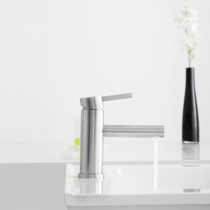 Scandtap Steel Clear servantbatteri, børstet stål