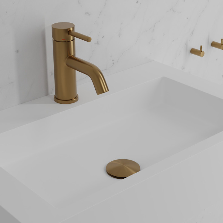 Scandtap Wave håndvaskarmatur, børstet messing