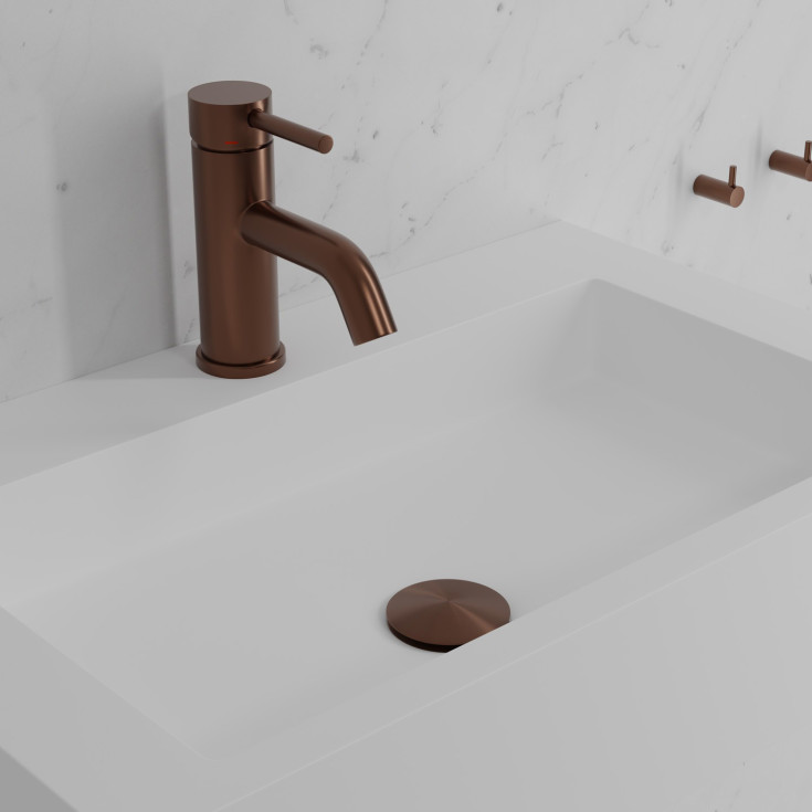 Scandtap Wave håndvaskarmatur, børstet kobber