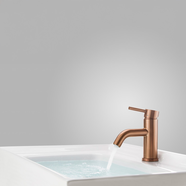 Scandtap Wave håndvaskarmatur, børstet kobber