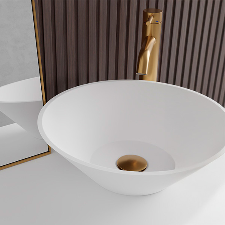 Scandtap Wave High håndvaskarmatur, børstet messing