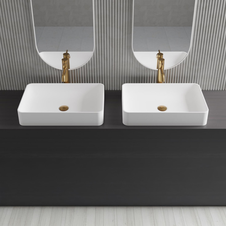 Scandtap Wave High håndvaskarmatur, børstet messing