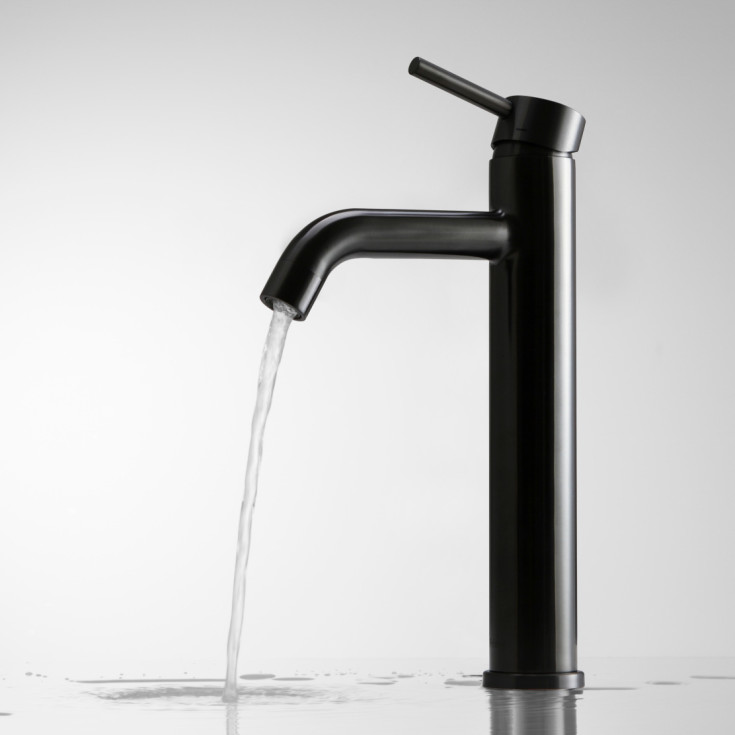 Scandtap Wave High håndvaskarmatur, børstet sort