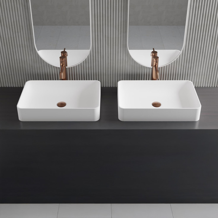 Scandtap Wave High håndvaskarmatur, børstet kobber